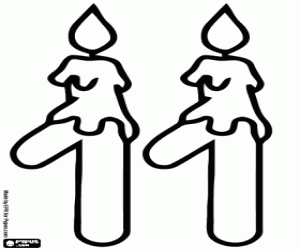 desenho de Duas velas e número onze para colorir