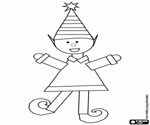 desenho de Duende do Natal, desenho simples para colorir