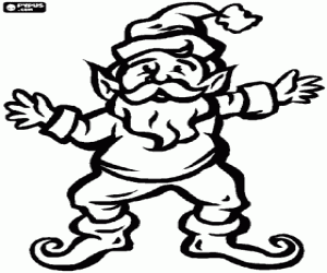 desenho de Um duende com orelhas pontudas para colorir