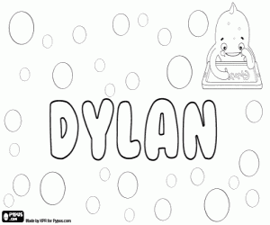 desenho de Dylan, nome inglês para colorir