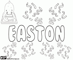 desenho de Easton, nome próprio masculino para colorir