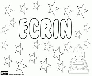 desenho de Ecrin, nome turco para colorir