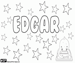 desenho de Edgar, nome de origem inglesa para colorir