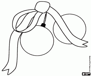 desenho de Efereas de Natal com uma fita amarrada para colorir