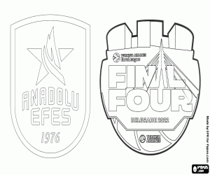 desenho de Efes, campeão EuroLeague 2021-2022 para colorir