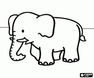 desenho de Elefante calmo para colorir