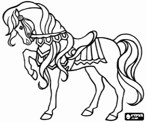 desenho de Elegante cavalo com ornamentos para colorir