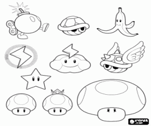 desenho de Elementos de Super Mario Bros para colorir