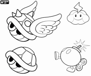 desenho de Elementos de Super Mario para colorir