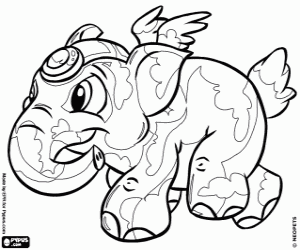 desenho de Elephante, o elefante de Neopets para colorir