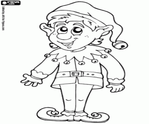 desenho de Elfo do Natal para colorir