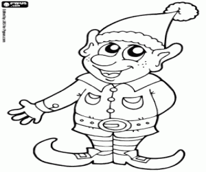 desenho de Elfo do Papai Noel para colorir