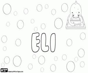 desenho de Eli, nome em vários idiomas para colorir