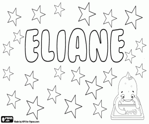 desenho de Eliane, nome em francês para colorir