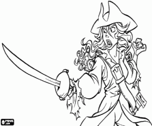 desenho de Elizabeth dos Piratas do Caribe para colorir