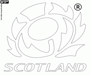 desenho de Emblema da equipe escocesa de rugby para colorir