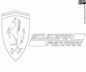 desenho de Emblema da Ferrari Fórmula 1 para colorir