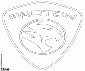 desenho de Emblema da marca Proton para colorir