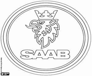 desenho de Emblema da marca Saab para colorir