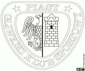 desenho de Emblema de Piast Gliwice para colorir