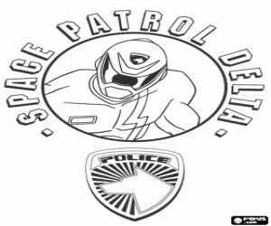 desenho de Emblema de Power Rangers SPD para colorir