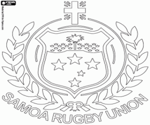desenho de Emblema de time de rugby de Samoa para colorir