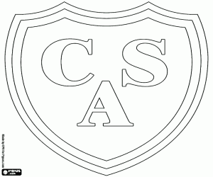 desenho de Emblema do Club Atlético Sarmiento para colorir