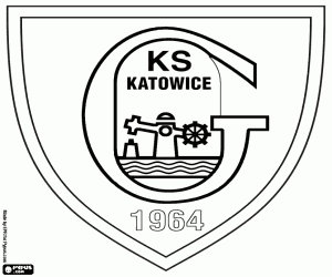 desenho de Emblema do GKS Katowice para colorir