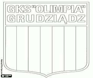 desenho de Emblema do GKS Olimpia Grudziądz para colorir