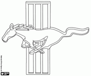 desenho de Emblema do Mustang para colorir
