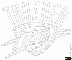 desenho de Emblema do Oklahoma City Thunder para colorir