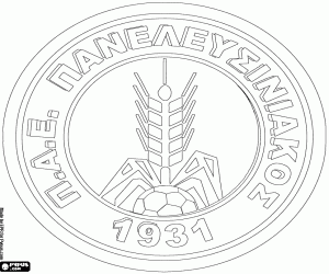 desenho de Emblema do Panelefsiniakos F.C. para colorir