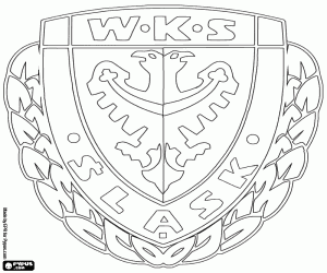 desenho de Emblema do WKS Śląsk Wrocław para colorir