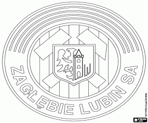 desenho de Emblema do Zagłębie Lubin para colorir
