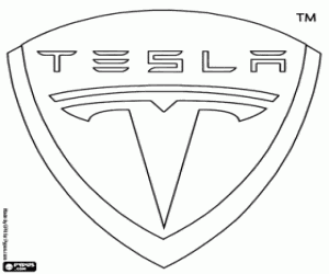 desenho de Emblema Tesla Motors para colorir