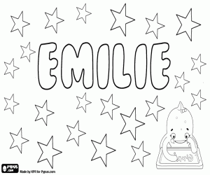 desenho de Emilie, nome para menina para colorir