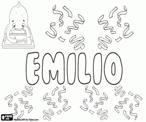 desenho de Emilio, nome para filho para colorir