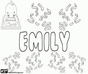 desenho de Emily, um nome com origem latina para colorir