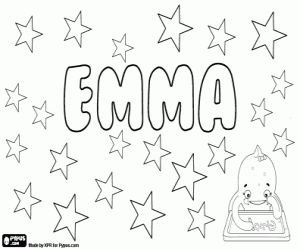 desenho de Emma, nome de menina para colorir