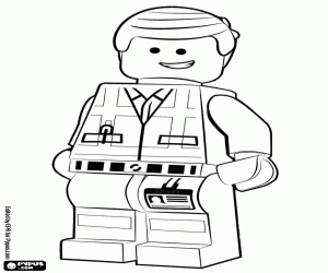 desenho de Emmet Brickowski, trabalhador de Lego para colorir