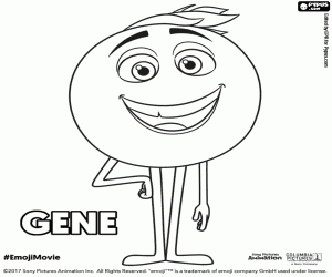 desenho de O emoji Gene com um grande sorriso para colorir