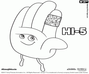 desenho de O emoji sorridente Hi-5 para colorir
