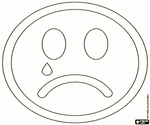 desenho de O emoticon da tristeza para colorir