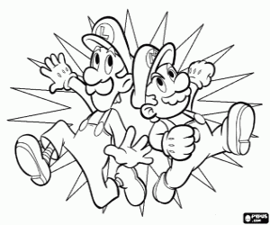 desenho de Os encanadores Mario e Luigi para colorir