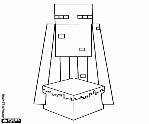 desenho de Um enderman com um bolo, Minecraft para colorir