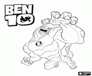 desenho de O enorme Humangousaur de Ben 10 para colorir