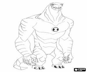 desenho de Enormossauro, alien de Ben 10 para colorir