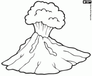 desenho de Erupção do vulcão para colorir