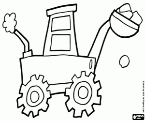 desenho de Uma escavadeira carregada com pedras para colorir
