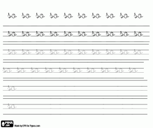 desenho de Escreva SO, letras minúsculas para colorir